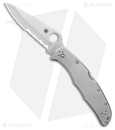 Spyderco Endura 4 Stainless Steel SS Folder (3.875" Satin Serr) C10PS 