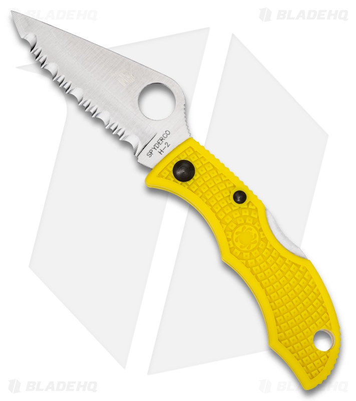 Spyderco Ladybug 3 Salt Knife Yellow FRN (1.94" Satin Serr) LYLS3