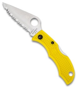 Spyderco Ladybug 3 Salt Knife Yellow FRN (1.94" Satin Serr) LYLS3