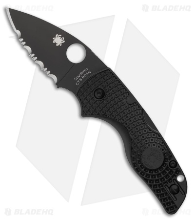 Spyderco Lil' Native Lightweight Black FRN (2.4" Black DLC Serrated) C230SBBK