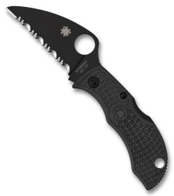 Spyderco ManBug Wharncliffe Lightweight Lockback Knife Black FRN (1.9" TiCN FS)