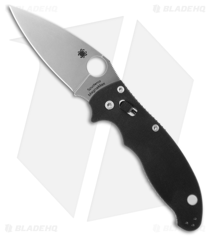 Spyderco Manix 2 Knife Black G-10 83mm (3.375" Matte Satin) C101GP2