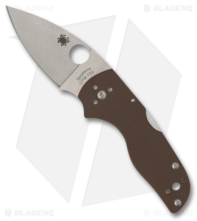 Spyderco Lil' Native Mid Brown G-10 Drop Point Satin CPM 15V