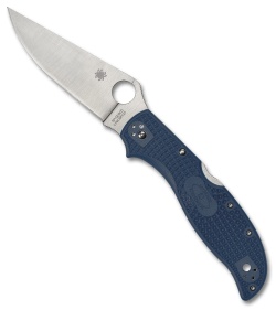 Spyderco Stretch 2 XL Lightweight Lockback Knife Blue FRN (4" Satin CPM SPY27)