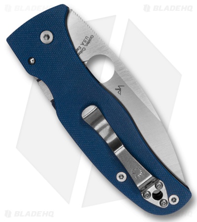 Spyderco Bodacious Compression Lock Knife Blue G-10 (3.6" Satin CPM SPY27)