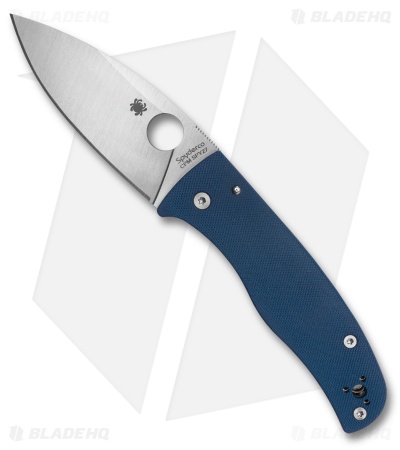 Spyderco Bodacious Compression Lock Knife Blue G-10 (3.6" Satin CPM SPY27)