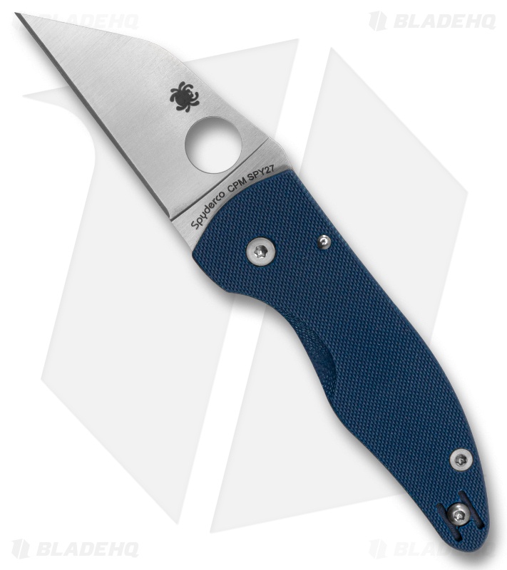 Spyderco MicroJimbo Compression Lock Knife Blue G-10 (2.5" Satin CPM SPY27)