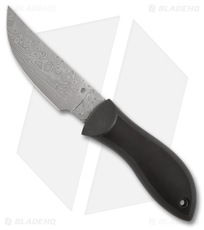 Spyderco Moran Upswept Fixed Blade Knife Gray/Back FRN/Kraton (3.9" Damasteel)