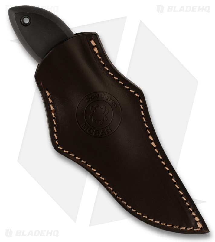 Spyderco Moran Upswept Fixed Blade Knife Gray/Back FRN/Kraton (3.9" Damasteel)