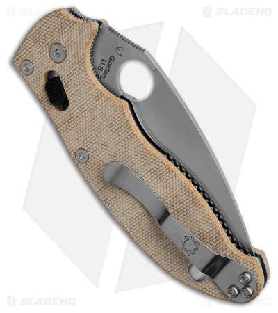 Spyderco Manix 2 Ball Bearing Lock Knife Brown Micarta (3.4" Satin CRU-WEAR)