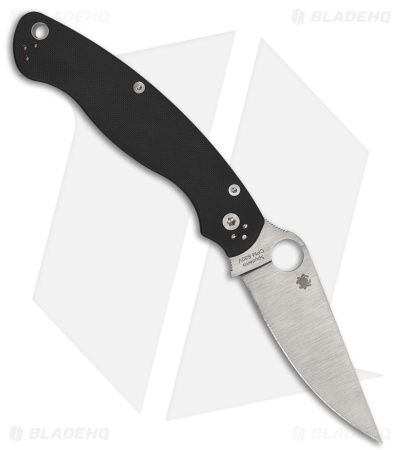 Spyderco Military 2 Left-Hand Compression Lock Knife Black G-10 (4" Satin S30V) 
