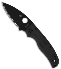 Spyderco Shaman Lightweight Compression Lock Knife Black FRN (3.6" DLC BD1N FS)