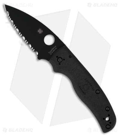 Spyderco Shaman Lightweight Compression Lock Knife Black FRN (3.6" DLC BD1N FS)