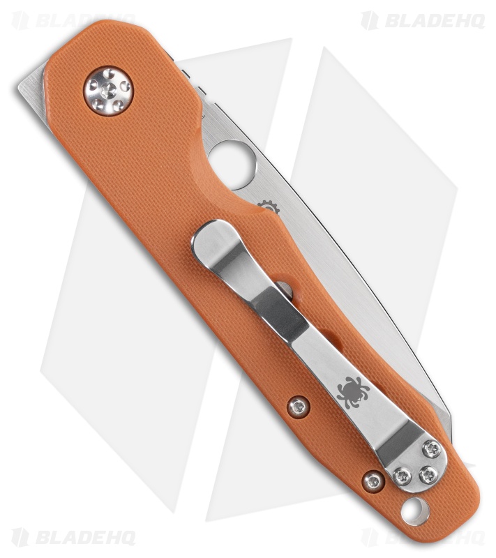 Spyderco Smock Compression Lock Knife Burnt Orange G-10 (3.3" Satin REX 121)