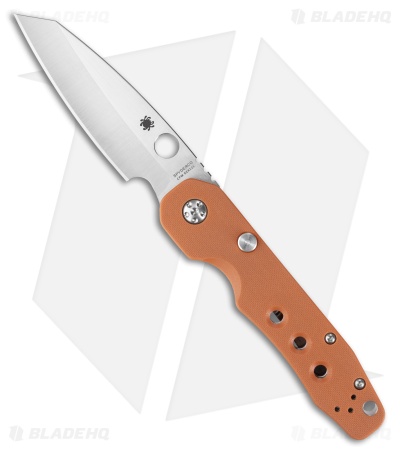 Spyderco Smock Compression Lock Knife Burnt Orange G-10 (3.3" Satin REX 121)