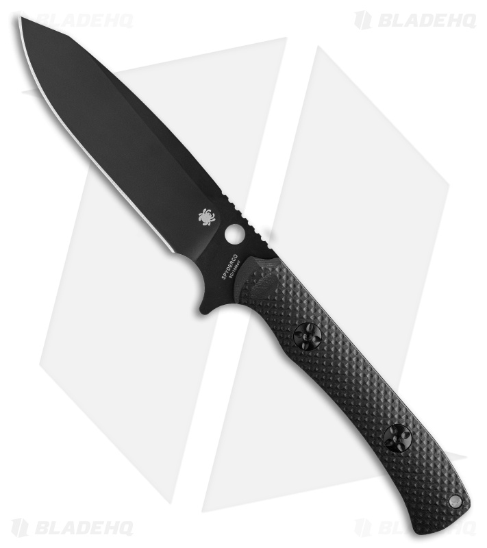 Spyderco Skoli Fixed Blade Knife Black G-10 (4.7" Black Oxide 9Cr18MoV)