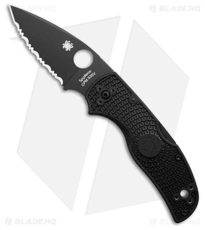 Spyderco Native 5 Lightweight S30V Knife FRN (3" Black Full Serr) C41SBBK5