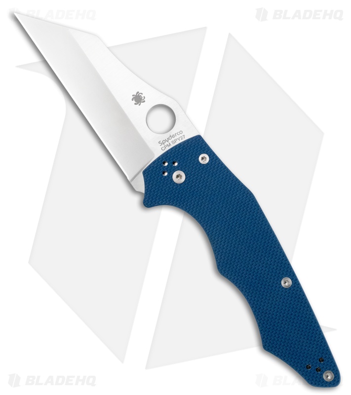 Spyderco YoJumbo Compression Lock Knife Cobalt G-10 (4" Satin CPM SPY27)