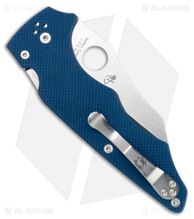 Spyderco YoJumbo Compression Lock Knife Cobalt G-10 (4" Satin CPM SPY27)