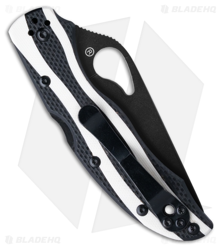 Byrd Knife Magpie Lockback Knife Black & White Peel-Ply G-10 (3.28" Black)