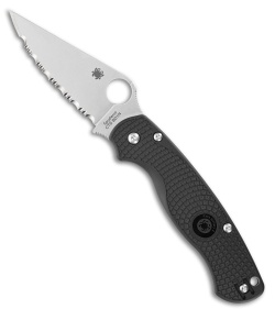 Spyderco Paramilitary 2 Lightweight Knife Black FRN (3.4" Satin Serr) C81SBK2