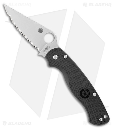 Spyderco Paramilitary 2 Lightweight Knife Black FRN (3.4" Satin Serr) C81SBK2