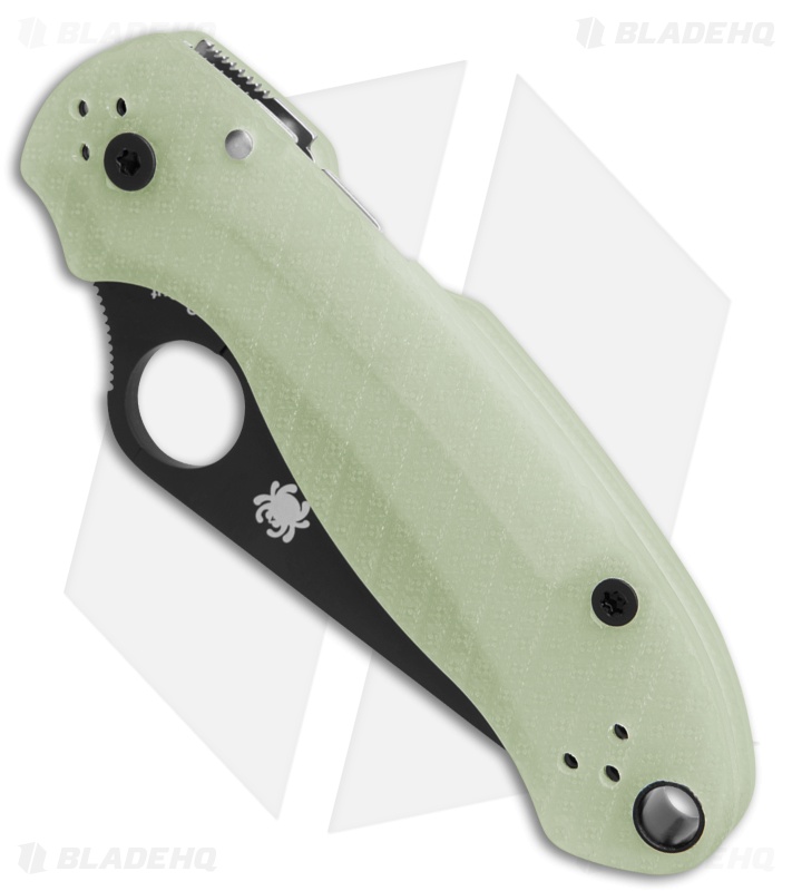 Spyderco Para 3 Compression Lock Diamond Mesh Natural G-10 (3" Black MagnaCut)