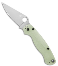 Spyderco Paramilitary 2  Knife Diamond Mesh Natural G-10 (3.4" Satin MagnaCut)