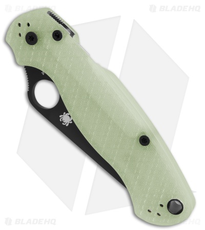 Spyderco Paramilitary 2 Knife Diamond Mesh Natural G-10 (3.4" Black MagnaCut)