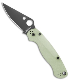 Spyderco Paramilitary 2 Knife Diamond Mesh Natural G-10 (3.4" Black MagnaCut)