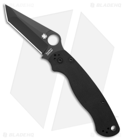 Spyderco Paramilitary 2 Tanto Compression Lock Knife Black G-10 (3.4" Black M4)