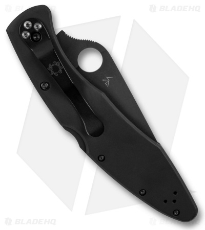 Spyderco Police Lockback Knife Black Stainless Steel (4.1" Black) C07BKP