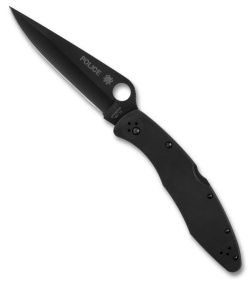 Spyderco Police Lockback Knife Black Stainless Steel (4.1" Black) C07BKP