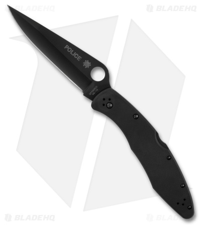 ソフビ スラコ ポリスブラックver. Spyderco Police Black Steel Clip Point TiCN VG10