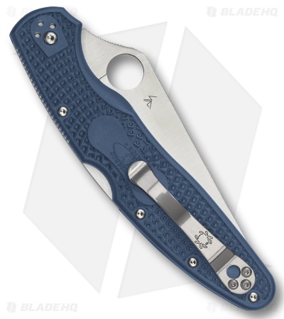 Spyderco Police 4 Lightweight Lockback Knife Blue FRN (4.4" Satin) C07PCBL4