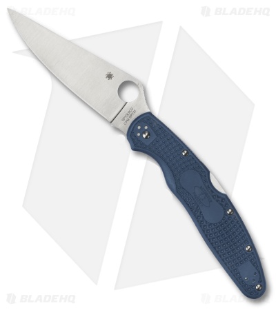 Spyderco Police 4 Lightweight Lockback Knife Blue FRN (4.4" Satin) C07PCBL4