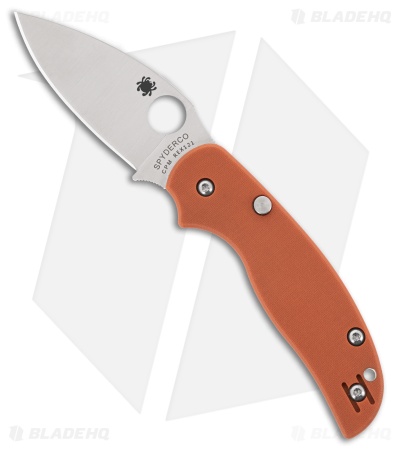 Spyderco Sage 6 Button-Release Compression Lock Knife Burnt Orange G-10 (3" Sat)