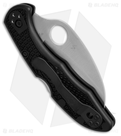 Spyderco Tasman Salt 2 Lock Back Knife Black FRN (2.8" Satin Full Serr) C106SBK2