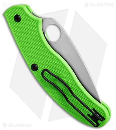 Spyderco UK Pen Knife Salt Slip Joint Green FRN (2.9" Satin LC200N Serr) C94SGR