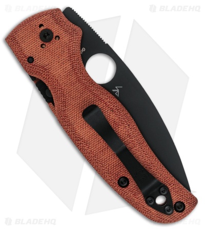 Spyderco Shaman Compression Lock Knife Orange Micarta (3.6" Black M390)