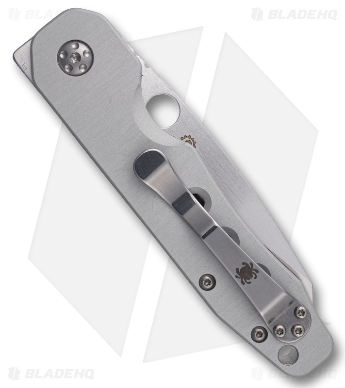 Spyderco Smock Compression Lock Knife Raw Aluminum (3.3" Satin Cru-Wear)