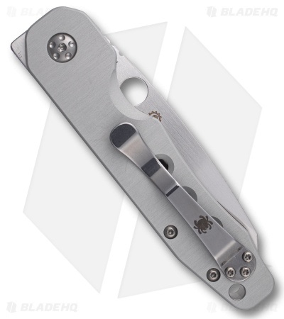 Spyderco Smock Compression Lock Knife Raw Aluminum (3.3" Satin Cru-Wear)