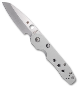 Spyderco Smock Compression Lock Knife Raw Aluminum (3.3&quot; Satin Cru-Wear) | 227924