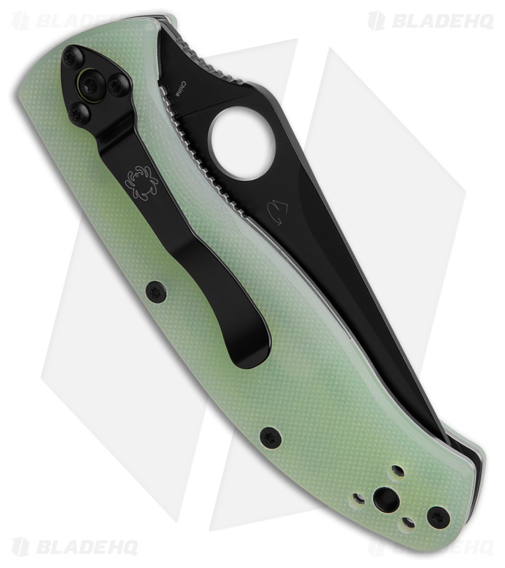 Spyderco Tenacious Liner Lock Knife Natural G-10 Tanto (3.5" Black) C122GPTBK