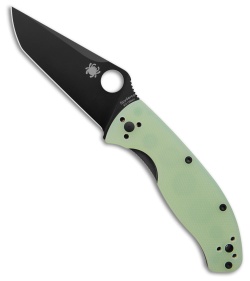 Spyderco Tenacious Liner Lock Knife Natural G-10 Tanto (3.5" Black) C122GPTBK