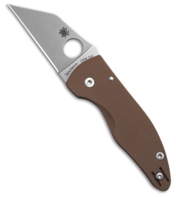 Spyderco MicroJimbo Compression Lock Knife Brown G-10 (2.5&quot; Satin 15V ) | 223196