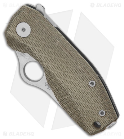 Spyderco SpyNano Flash Batch R.I.L. Knife Ti/Green Micarta (2.6" Satin M398)