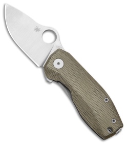 Spyderco SpyNano Flash Batch R.I.L. Knife Ti/Green Micarta (2.6&quot; Satin M398) | 220445