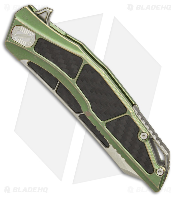 Stedemon Zon Zodiac | Frame Lock Knife | CF/Green Titanium