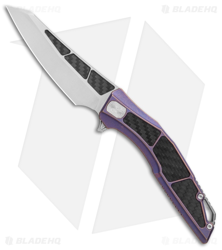 Stedemon Zon Zodiac Frame Lock Knife CF/Purple Titanium (3.75" Satin) C04PPL